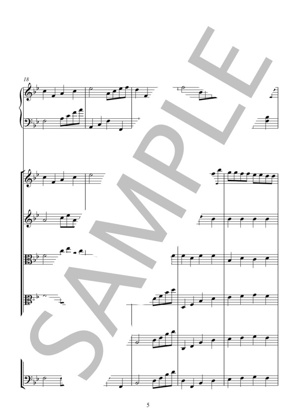 DANSE DU SAUVAGES (ジャン=フィリップ・ラモー) / アンサンブルピアノ＋他楽器 中〜上級 - サンプル譜面 5/5