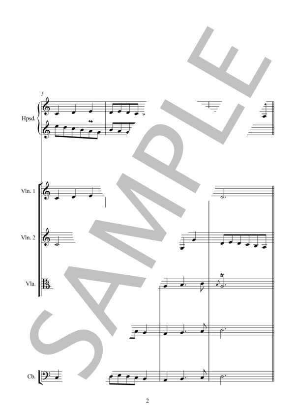 LES TROCOTETS (ジャン=フィリップ・ラモー) / アンサンブルピアノ＋他楽器 中〜上級 - サンプル譜面 2/5