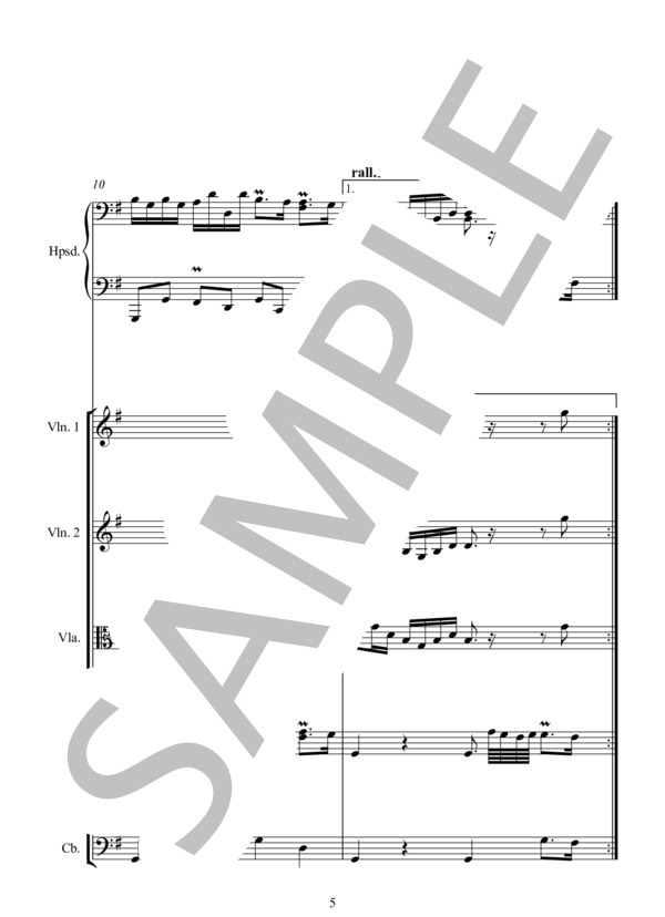 ALLEMANDE アルマンド (ジャン=フィリップ・ラモー) / アンサンブルピアノ＋他楽器 中〜上級 - サンプル譜面 5/5