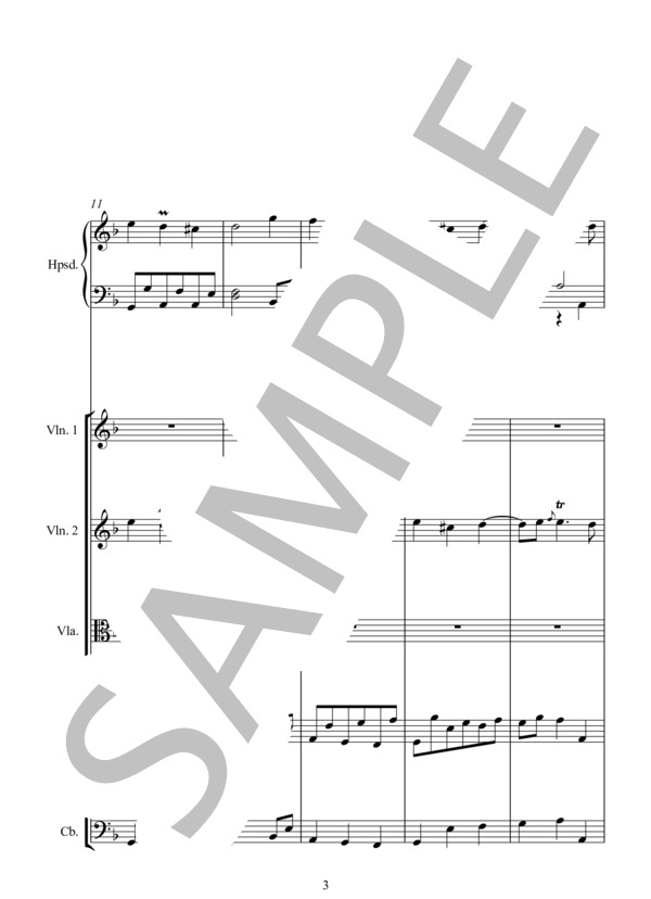 Les Tendres Plaintes (ジャン=フィリップ・ラモー) / アンサンブルピアノ＋他楽器 中〜上級 - サンプル譜面 3/5