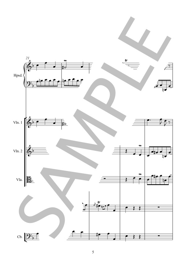 Les Tendres Plaintes (ジャン=フィリップ・ラモー) / アンサンブルピアノ＋他楽器 中〜上級 - サンプル譜面 5/5