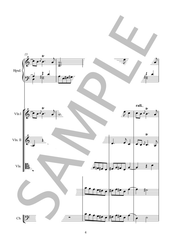 SARABANDE Ⅰ・Ⅱ (ジャン=フィリップ・ラモー) / アンサンブルピアノ＋他楽器 中〜上級 - サンプル譜面 4/5