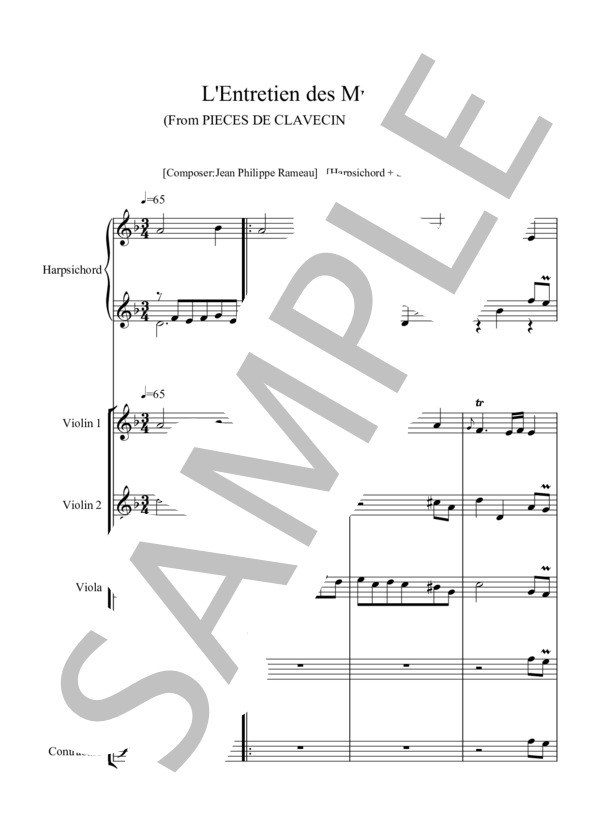 L'Entretien des Muses (ジャン=フィリップ・ラモー) / アンサンブルピアノ＋他楽器 中〜上級 - サンプル譜面 1/5
