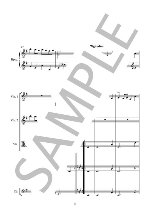 RIGAUDON リゴードン (ジャン=フィリップ・ラモー) / アンサンブルピアノ＋他楽器 中〜上級 - サンプル譜面 5/5