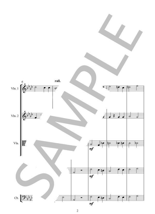 JENER LETZTEN DEL NACHTE 最後の夜に (ANTON・BRUCKNER) / アンサンブル弦楽 中級 - サンプル譜面 2/5