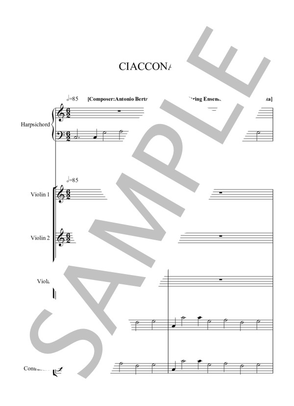 【楽譜】CIACCONA ベルターリのシャコンヌ / アントニオ・ベルターリ (アンサンブルピアノ+他楽器 / 上級) Piascore