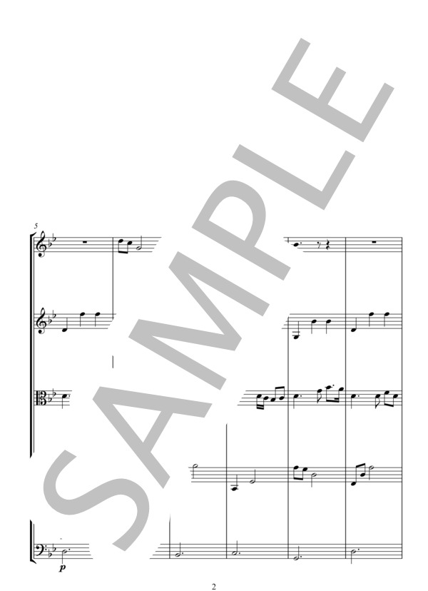 LOVE THEME - ROMEO AND JULIET ロメオとジュリエットから愛のテーマ (ニーノ・ロータ) / アンサンブル弦楽 中級 - サンプル譜面 2/5