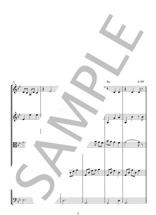 LOVE THEME - ROMEO AND JULIET ロメオとジュリエットから愛のテーマ (ニーノ・ロータ) / アンサンブル弦楽 中級 - サンプル譜面 3/5