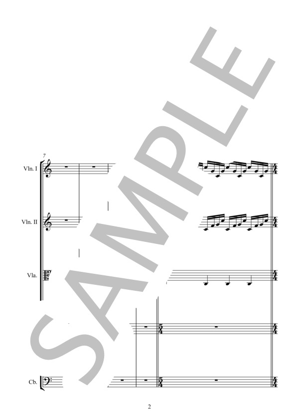 THEME FROM COCOON 映画「コクーン」から (ジェームズ・ホーナー) / アンサンブル弦楽 中〜上級 - サンプル譜面 2/5