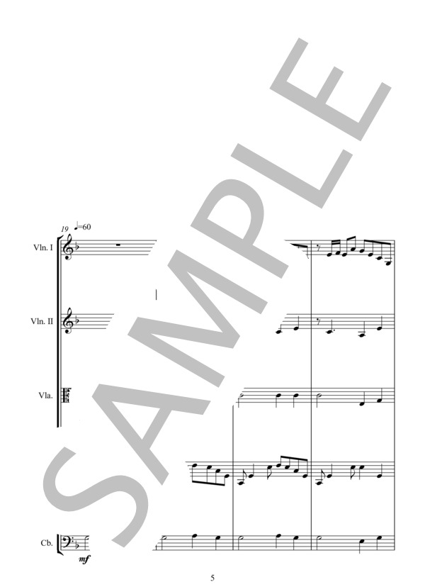 2 曲目  /  全 8 曲 JOURNEY TO FORT SEDGEWICK 映画「ダンスウイズウルブス」DANCES WITH WOLVES から (ジョン・バリー) / アンサンブル弦楽 中〜上級 - サンプル譜面 5/5