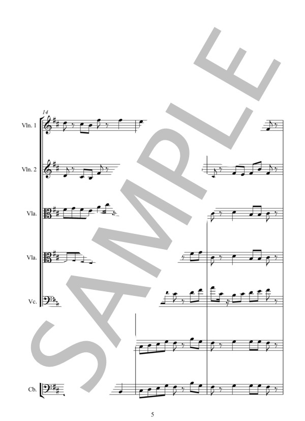 ②  /  4 QUEM VIDISTIS PASTORES DICITE 羊飼いたちよ、汝ら見しものを語れ (フランシス・プーランク) / アンサンブル弦楽 中〜上級 - サンプル譜面 5/5