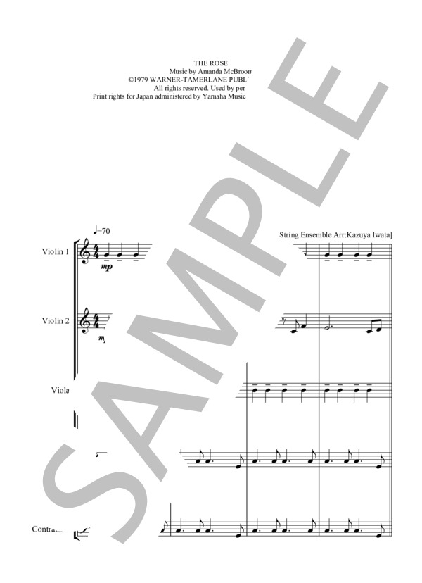 THE ROSE (アマンダ・マクブルーム) / アンサンブル弦楽 中級 - サンプル譜面 1/5