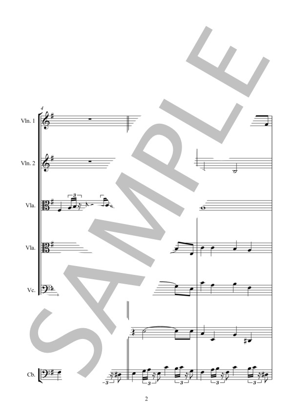 PREPARENSE (アストル・ピアソラ) / アンサンブル弦楽 中〜上級 - サンプル譜面 2/5