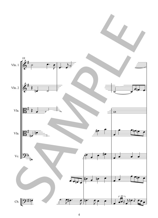 PREPARENSE (アストル・ピアソラ) / アンサンブル弦楽 中〜上級 - サンプル譜面 4/5