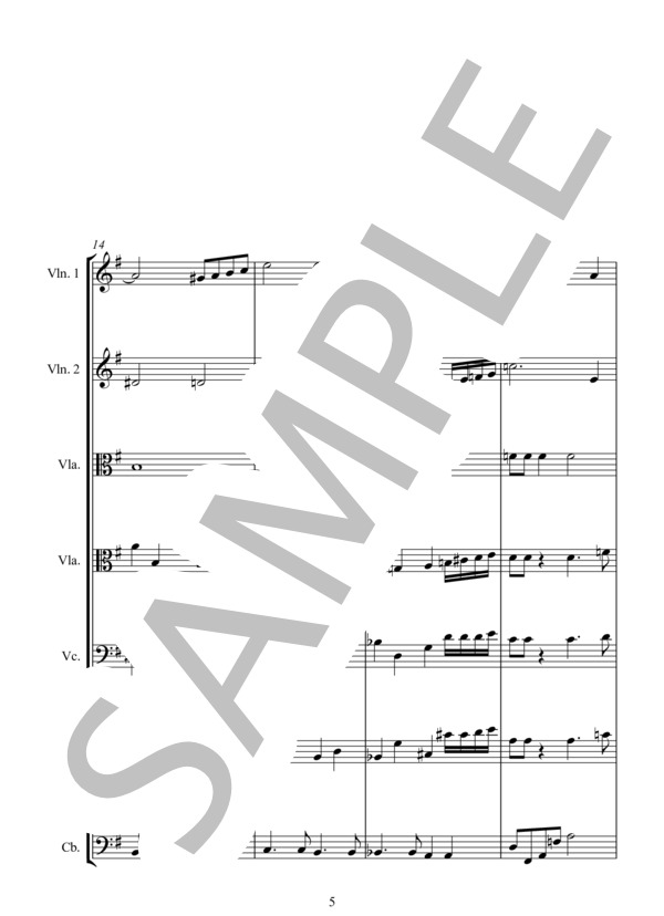 PREPARENSE (アストル・ピアソラ) / アンサンブル弦楽 中〜上級 - サンプル譜面 5/5