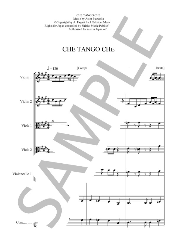 CHE TANGO CHE (アストル・ピアソラ) / アンサンブル弦楽 中〜上級 - サンプル譜面 1/5