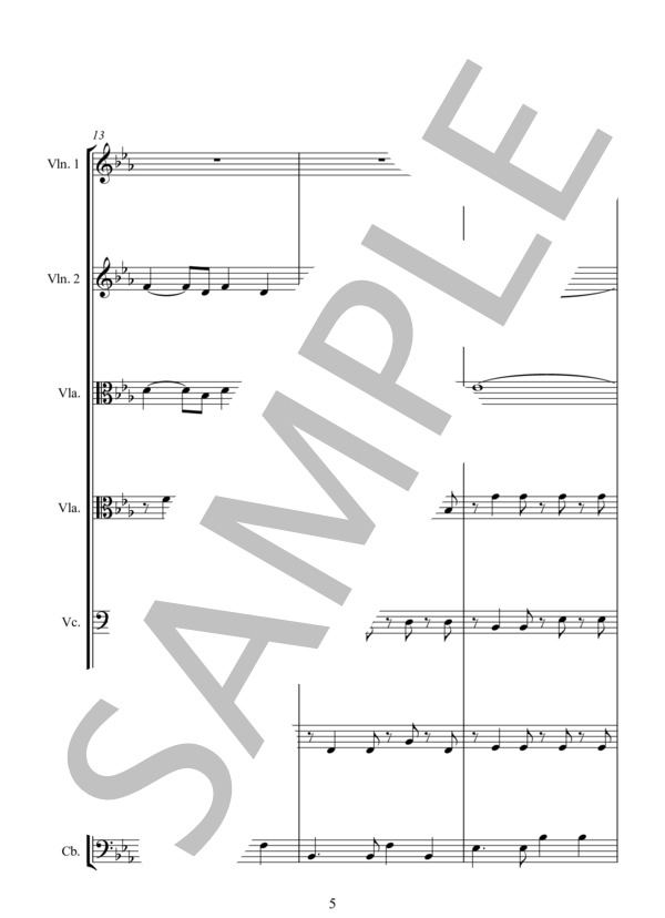 LA PALOMA 鳩 (セバスチャン・イラディエル) / アンサンブル弦楽 中〜上級 - サンプル譜面 5/5