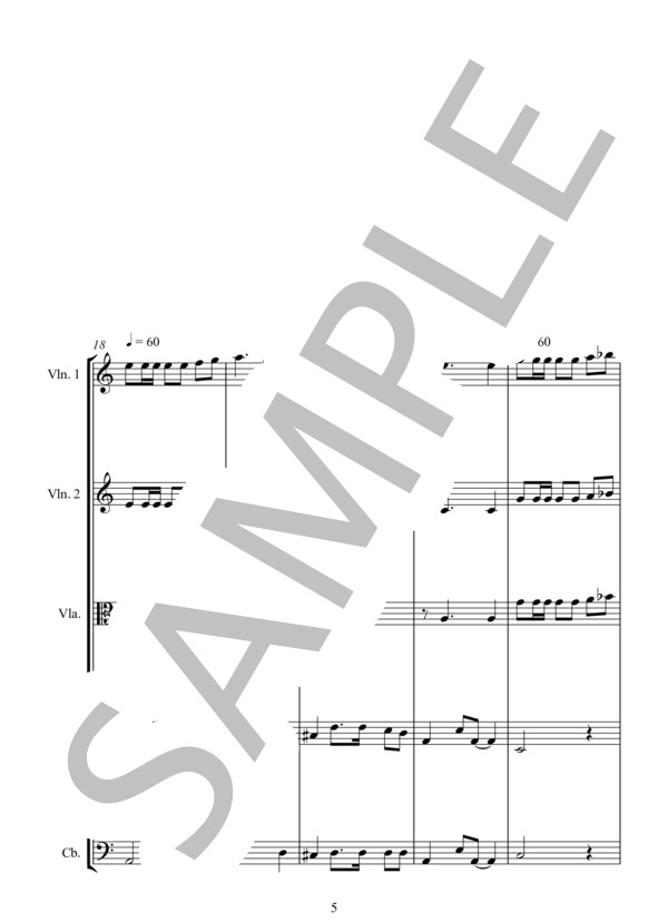 MELANCHORY GALLIARD メランコリー ガイヤルド (ジョン・ダウランド) / アンサンブル弦楽 中級 - サンプル譜面 5/5