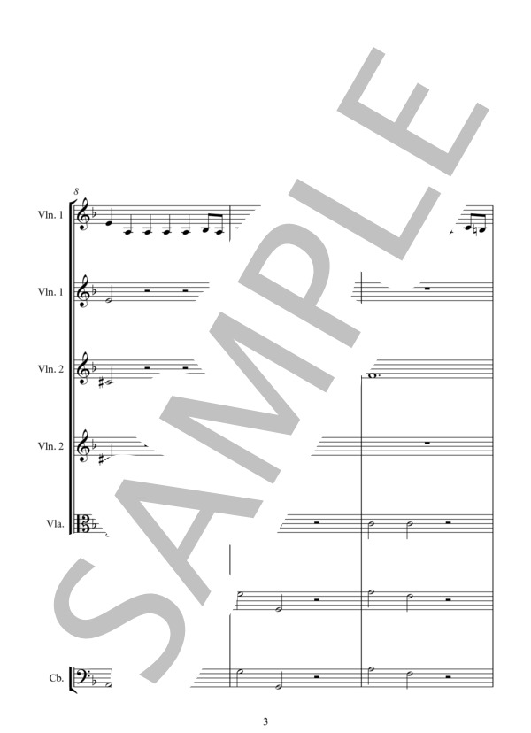 SYMPHONY No.8 in D Minor (ウィリアム・ボイス) / アンサンブル弦楽 中〜上級 - サンプル譜面 3/5