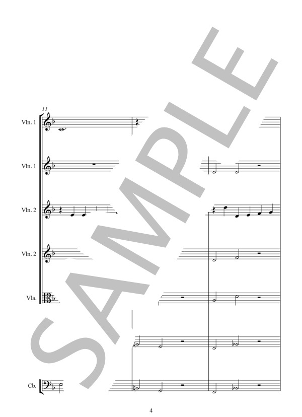 SYMPHONY No.8 in D Minor (ウィリアム・ボイス) / アンサンブル弦楽 中〜上級 - サンプル譜面 4/5