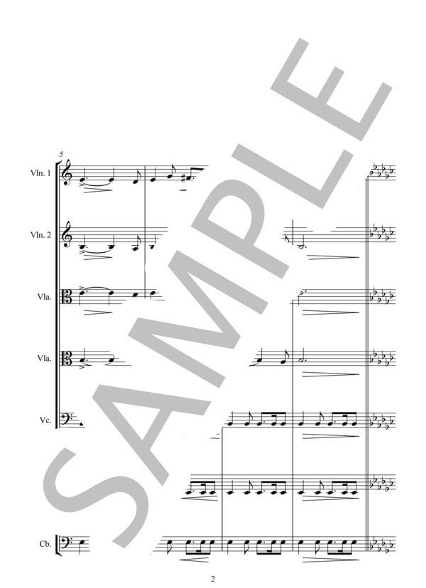⑤  / 11 THE NATIVITY キリストの降誕 (ミクロス・ローザ) / アンサンブル弦楽 中〜上級 - サンプル譜面 2/5