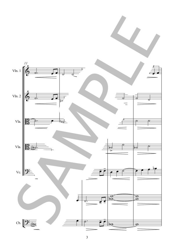 ⑩  / 11 MARY AT THE SEPULCHERA 墳墓のマリア (ミクロス・ローザ) / アンサンブル弦楽 中〜上級 - サンプル譜面 3/5