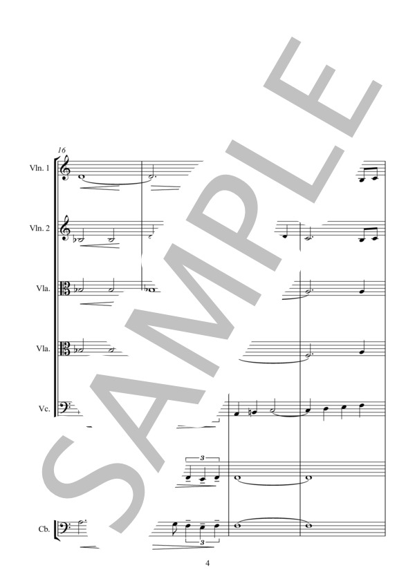 ⑩  / 11 MARY AT THE SEPULCHERA 墳墓のマリア (ミクロス・ローザ) / アンサンブル弦楽 中〜上級 - サンプル譜面 4/5