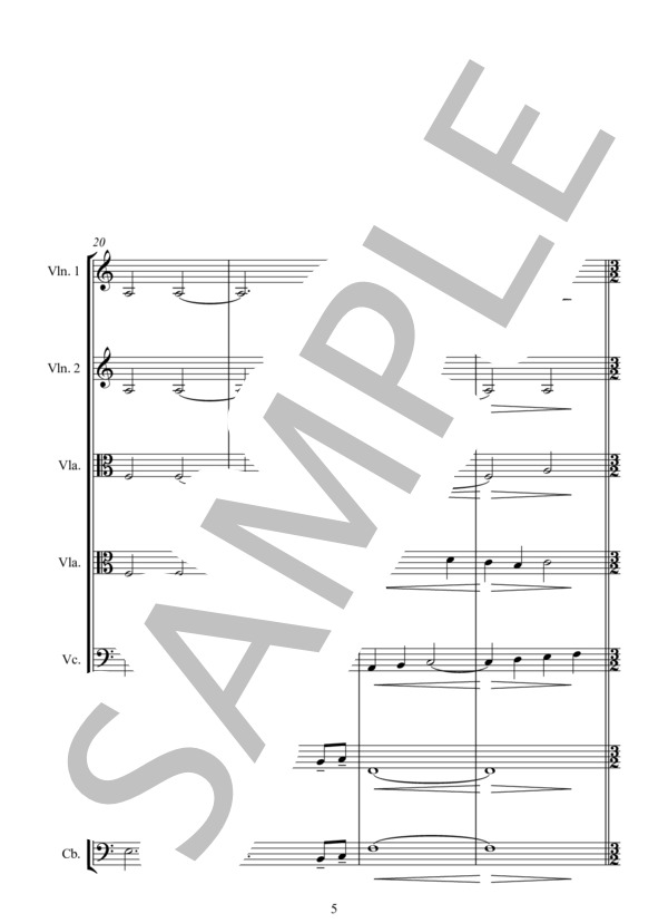 ⑩  / 11 MARY AT THE SEPULCHERA 墳墓のマリア (ミクロス・ローザ) / アンサンブル弦楽 中〜上級 - サンプル譜面 5/5