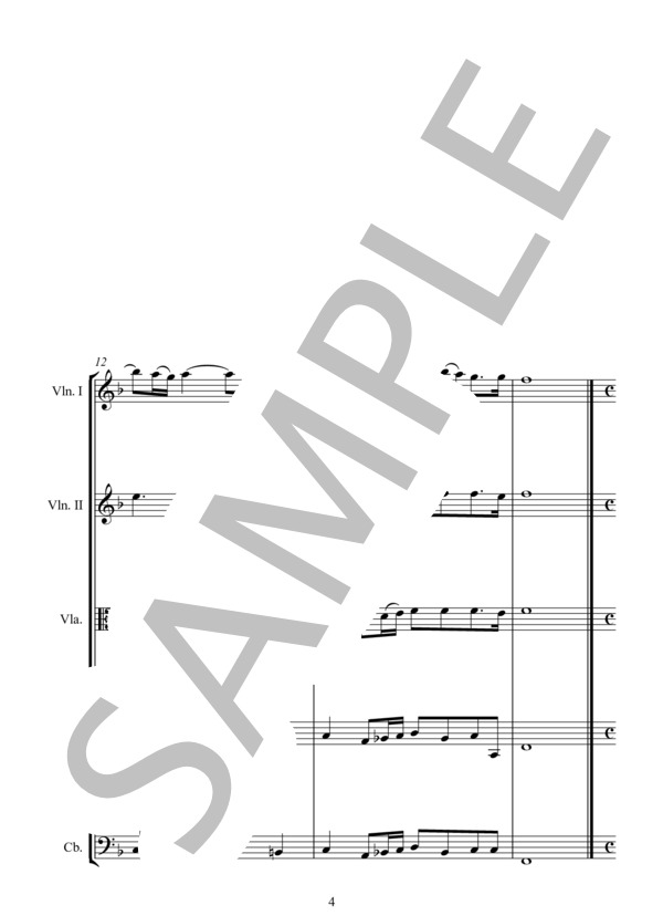 CHURCH SONATA Op.1  No.1～12 No.1～12 for STRING ENSEMBLE in 5 PARTS コレルリ：教会ソナタ 作品1 全12曲 弦楽五重奏版 (ARCANGELO・CORELLI) / アンサンブル弦楽 中〜上級 - サンプル譜面 4/5