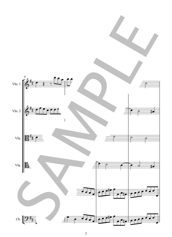 CHAMBER SONATA Op.2 No.1～12 for STRING ENSEMBLE in 6 PARTS 室内ソナタ 作品 2 全12曲 弦楽六重奏版 (ARCANGELO・CORELLI) / アンサンブル弦楽 中〜上級 - サンプル譜面 2/5