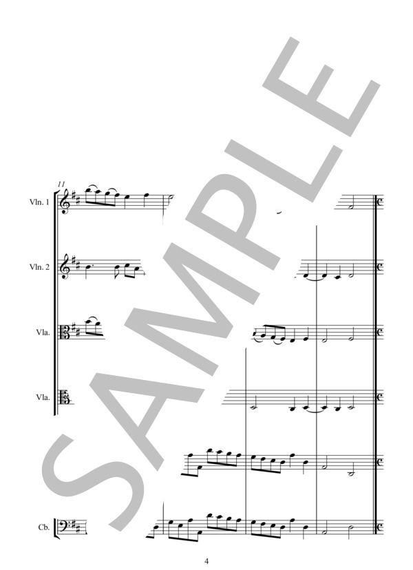 CHAMBER SONATA Op.2 No.1～12 for STRING ENSEMBLE in 6 PARTS 室内ソナタ 作品 2 全12曲 弦楽六重奏版 (ARCANGELO・CORELLI) / アンサンブル弦楽 中〜上級 - サンプル譜面 4/5