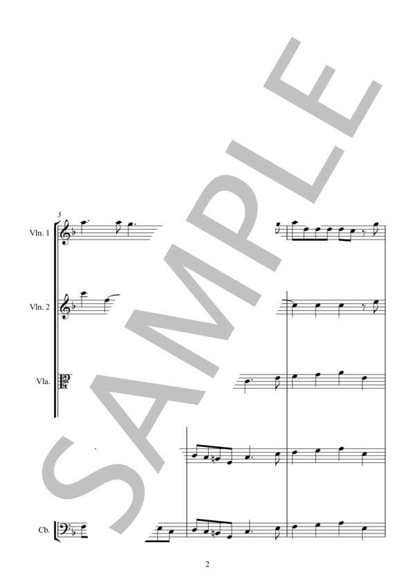 CHURCH SONATA Op.3 No.1～12 No.1～12 for STRING ENSEMBLE in 5 PARTS コレルリ：教会ソナタ 作品3 全12曲 弦楽五重奏版 (ARCANGELO・CORELLI) / アンサンブル弦楽 中〜上級 - サンプル譜面 2/5