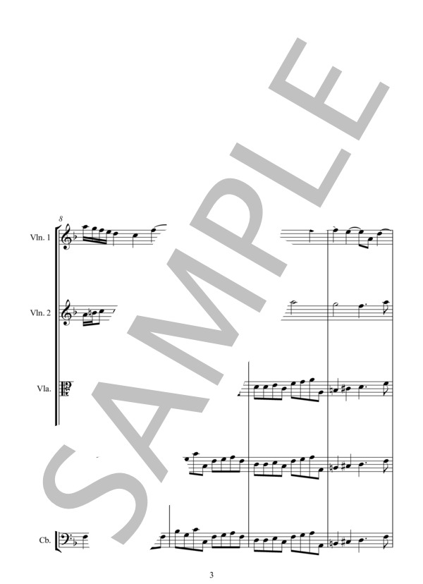 CHURCH SONATA Op.3 No.1～12 No.1～12 for STRING ENSEMBLE in 5 PARTS コレルリ：教会ソナタ 作品3 全12曲 弦楽五重奏版 (ARCANGELO・CORELLI) / アンサンブル弦楽 中〜上級 - サンプル譜面 3/5