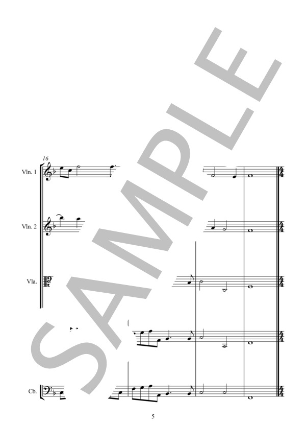 CHURCH SONATA Op.3 No.1～12 No.1～12 for STRING ENSEMBLE in 5 PARTS コレルリ：教会ソナタ 作品3 全12曲 弦楽五重奏版 (ARCANGELO・CORELLI) / アンサンブル弦楽 中〜上級 - サンプル譜面 5/5