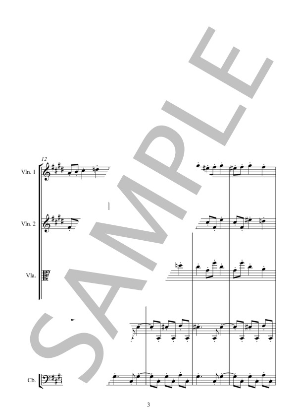 MALAGUENA from ANDALUCIA "SUITE ESPAGNOLA" for STRING ENSEMBLE  マラゲーニャ 弦楽アンサンブル版 (ERNSTO・LECUONA) / アンサンブル弦楽 中〜上級 - サンプル譜面 3/5