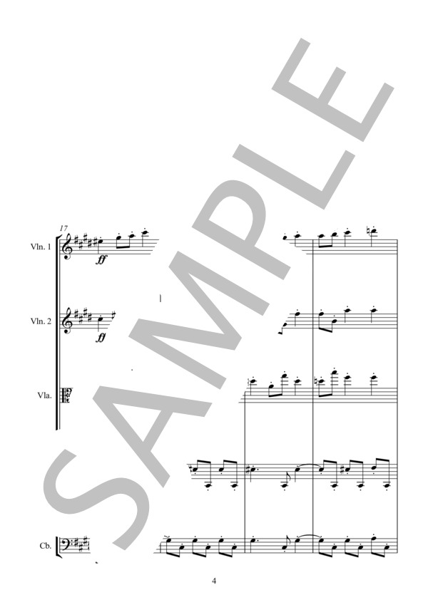 MALAGUENA from ANDALUCIA "SUITE ESPAGNOLA" for STRING ENSEMBLE  マラゲーニャ 弦楽アンサンブル版 (ERNSTO・LECUONA) / アンサンブル弦楽 中〜上級 - サンプル譜面 4/5