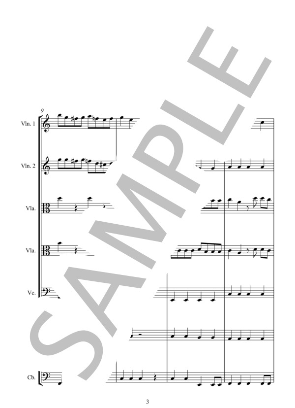 ADIOS MUCHACHOS for STRING ENSEMBLE さらば、友よ 弦楽アンサンブル版 (カルロス・GARCIA) / アンサンブル弦楽 中〜上級 - サンプル譜面 3/5