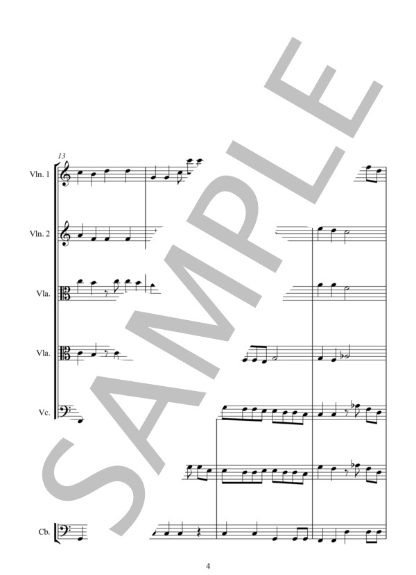 ADIOS MUCHACHOS for STRING ENSEMBLE さらば、友よ 弦楽アンサンブル版 (カルロス・GARCIA) / アンサンブル弦楽 中〜上級 - サンプル譜面 4/5