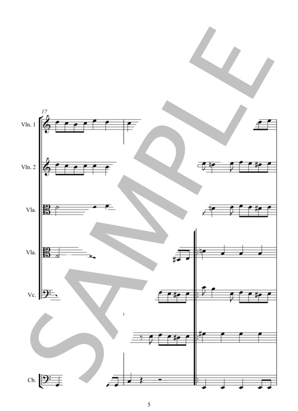 ADIOS MUCHACHOS for STRING ENSEMBLE さらば、友よ 弦楽アンサンブル版 (カルロス・GARCIA) / アンサンブル弦楽 中〜上級 - サンプル譜面 5/5