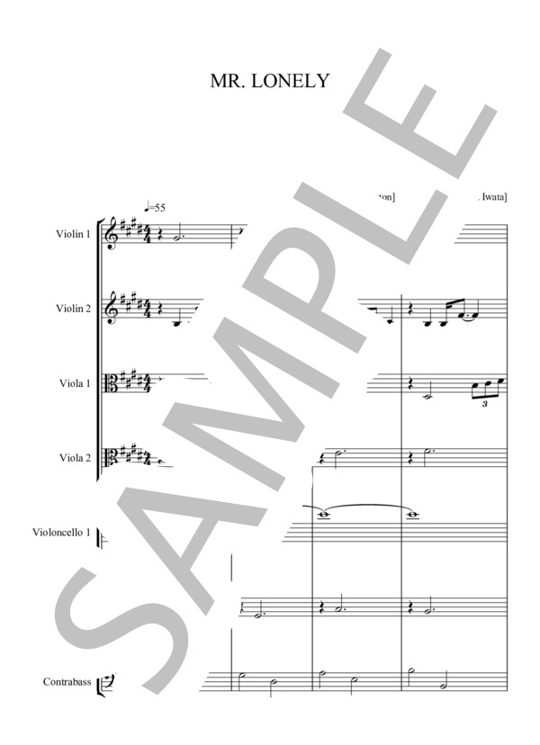 MR. LONERY for STRING ENSEMBLE  ミスターロンリー 弦楽アンサンブル版 (ジーン・アラン) / アンサンブル弦楽 中級 - サンプル譜面 1/5