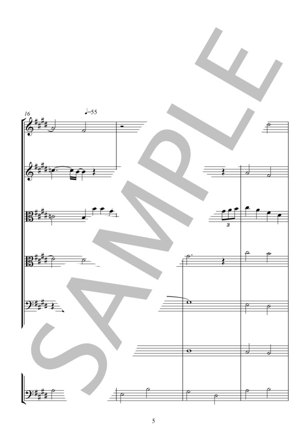 MR. LONERY for STRING ENSEMBLE  ミスターロンリー 弦楽アンサンブル版 (ジーン・アラン) / アンサンブル弦楽 中級 - サンプル譜面 5/5