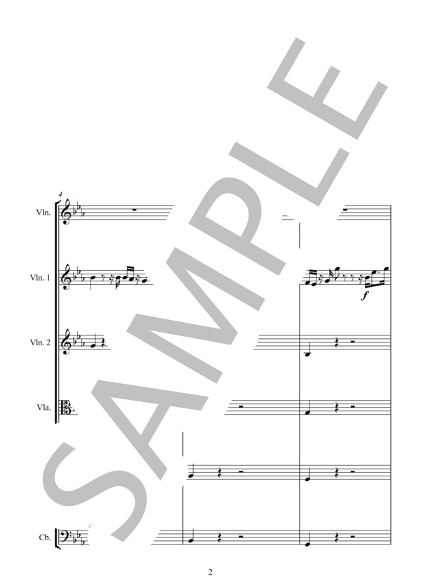 ARIADNE AUF NAXOS for Violin Solo + STRING ENSEMBLE   ナクソス島のアリアドネ Violin ソロ＋弦楽アンサンブル版 (フランツ・ヨーゼフ・ハイドン) / アンサンブル弦楽 中〜上級 - サンプル譜面 2/5