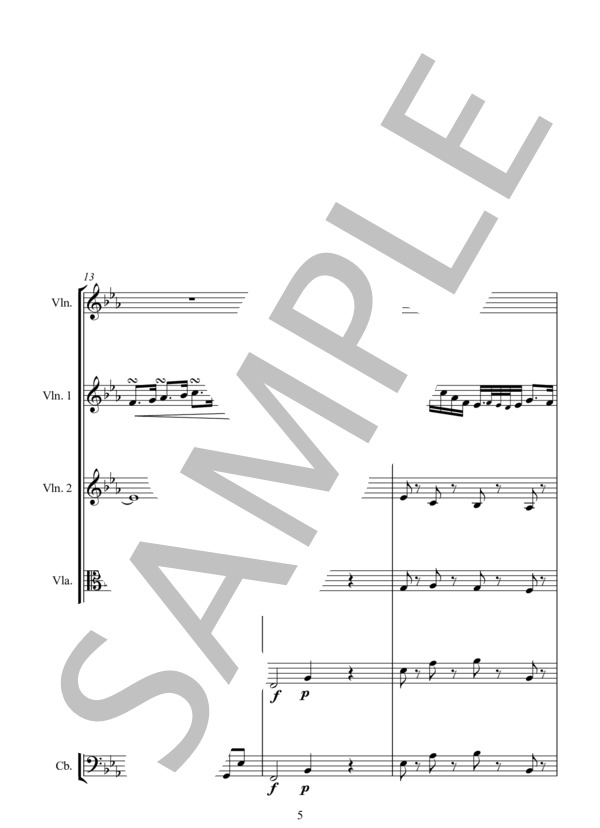 ARIADNE AUF NAXOS for Violin Solo + STRING ENSEMBLE   ナクソス島のアリアドネ Violin ソロ＋弦楽アンサンブル版 (フランツ・ヨーゼフ・ハイドン) / アンサンブル弦楽 中〜上級 - サンプル譜面 5/5