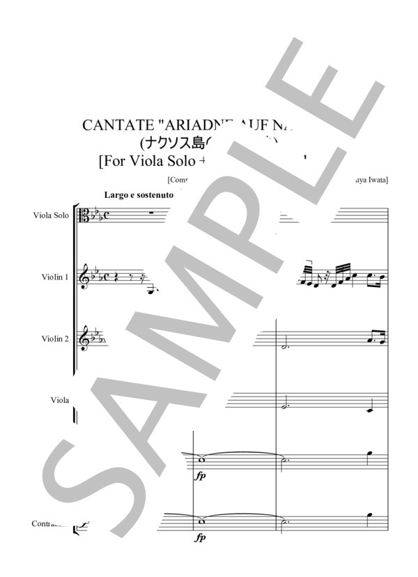 ARIADNE AUF NAXOS for Viola Solo + STRING ENSEMBLE   ナクソス島のアリアドネ Viola ソロ＋弦楽アンサンブル版 (フランツ・ヨーゼフ・ハイドン) / アンサンブル弦楽 中〜上級 - サンプル譜面 1/5