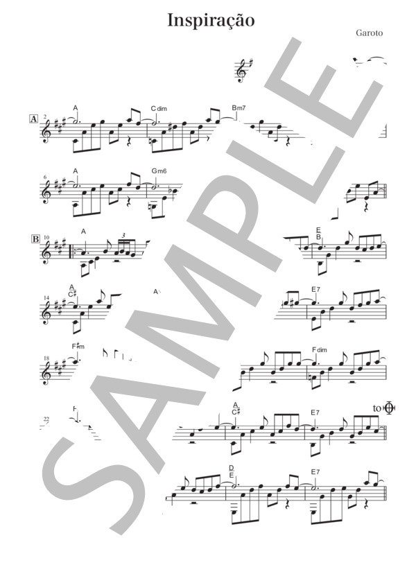 INSPIRACAO (ガロート) / ギターソロ 入門 - サンプル譜面 1/2
