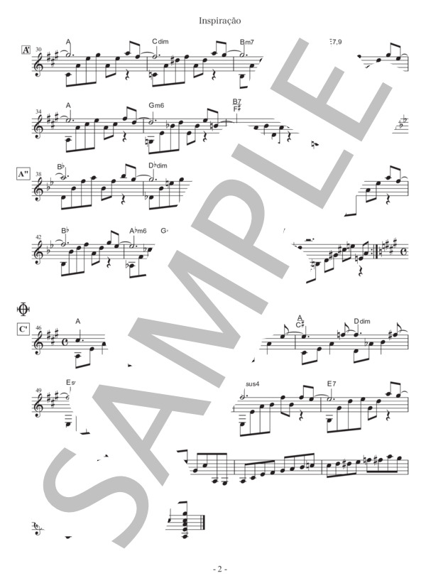 楽譜】INSPIRACAO / ガロート (ギターソロ / 入門) - Piascore 楽譜ストア