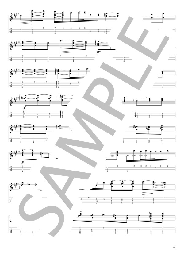 ノクターン Op. 9-2 (I・TANAKAI) / ウクレレソロ 上級 - サンプル譜面 2/5
