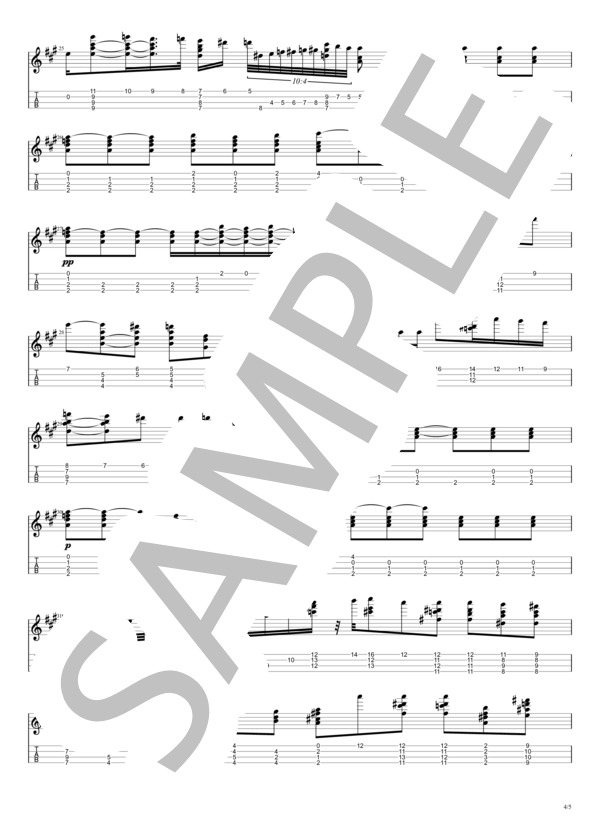 ノクターン Op. 9-2 (I・TANAKAI) / ウクレレソロ 上級 - サンプル譜面 4/5