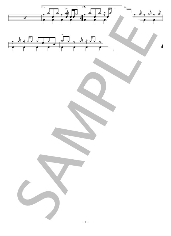 【完コピ】高嶺の花子さん  /  back number【ドラム】 / 中級 - サンプル譜面 4/4