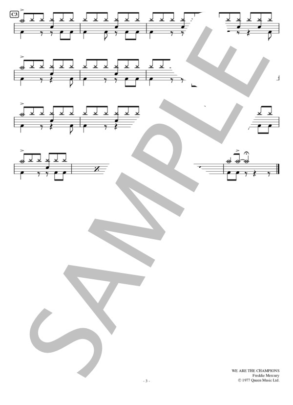 楽譜 We Are The Champions クイーン ドラム 初 中級 Piascore 楽譜ストア